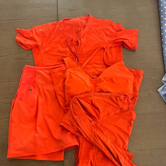Buy all 4! Vibrant Orange Athleta Activewear Set - Picture 1 of 1